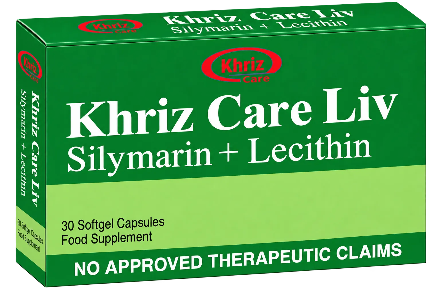 Khriz Care Liv carton, Silymarin plus Lecithin softgel capsule
