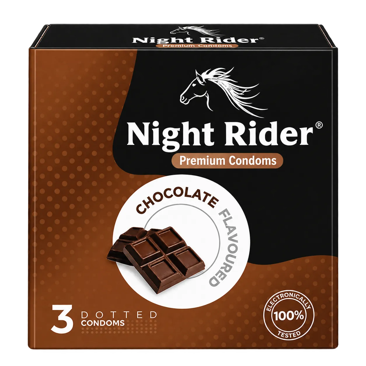 Night Rider Dotted chocolate flavoured condom, box of 3