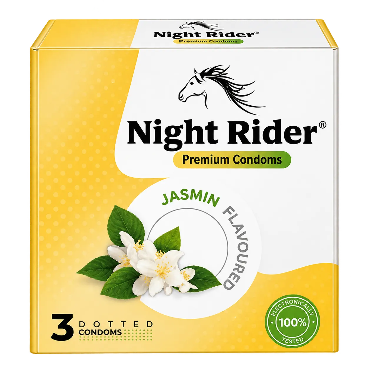 Night Rider Dotted jasmin flavoured condom, box of 3